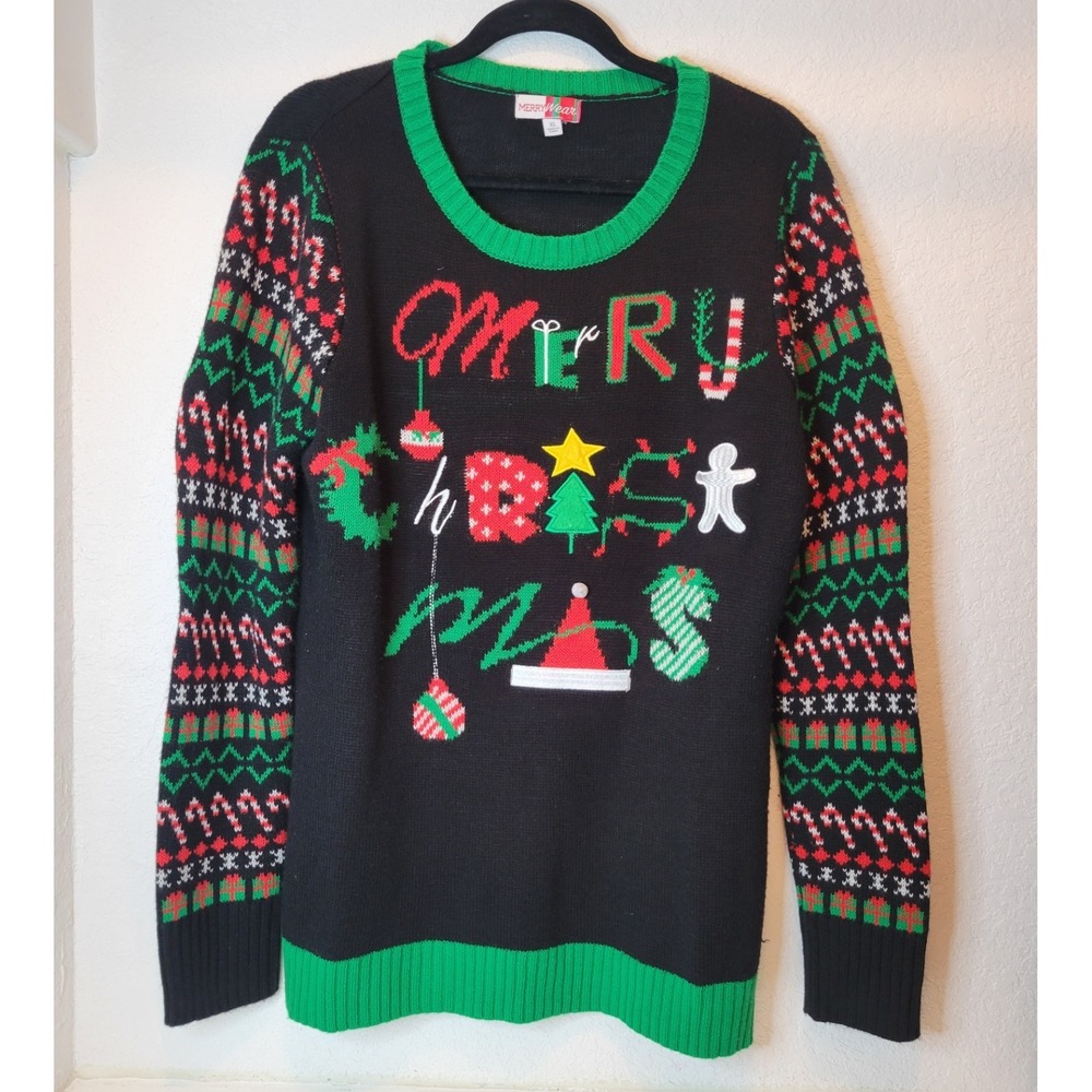Woman's‎ Christmas Sweater Vintage Holiday Ugly Christmas Sweater XL